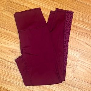 Aerie Goals Leggings with mesh animal print inset